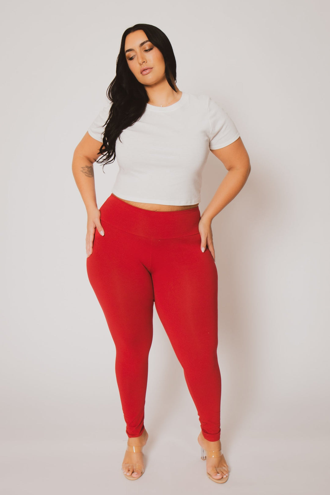 Ambiance Bottoms Plus Size Ember Leggings - Red