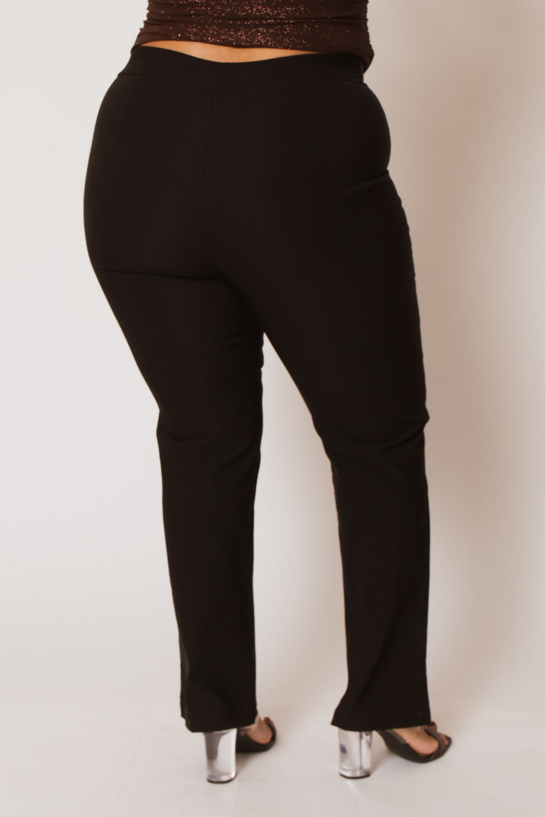 Blue Leopard Bottoms Plus Size Essential Curve Pants  - Black