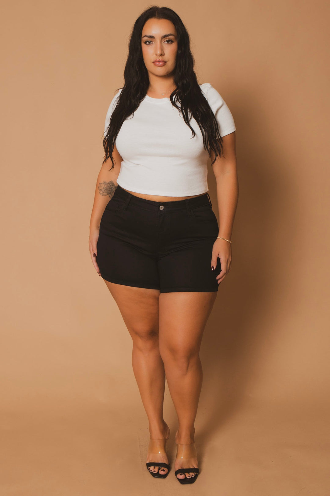 Zenana Bottoms Plus Size Everyday Stretch Shorts - Black