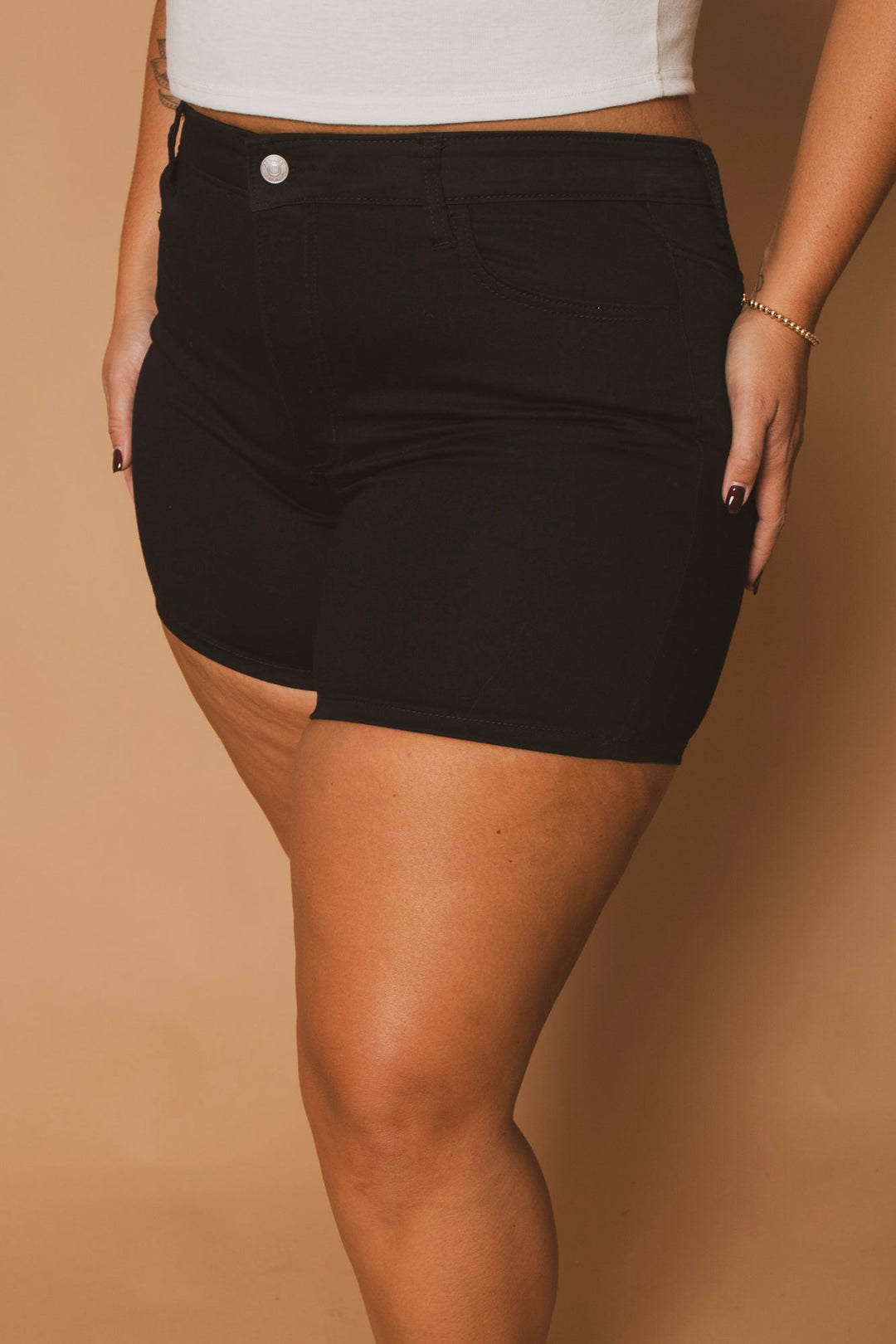 Zenana Bottoms Plus Size Everyday Stretch Shorts - Black