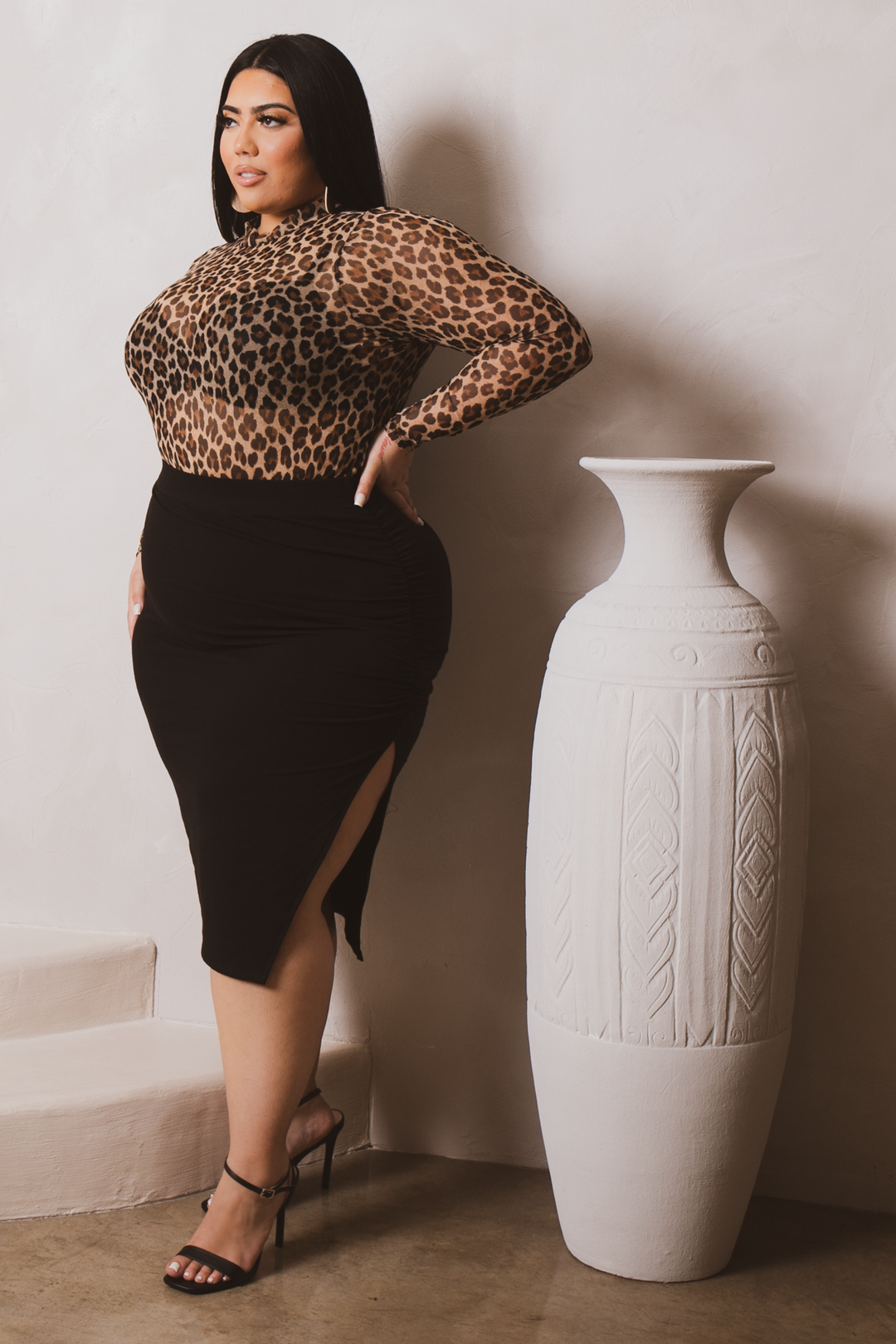 Plus Size Blair Faux Leather Skirt - Black – Curvy Sense
