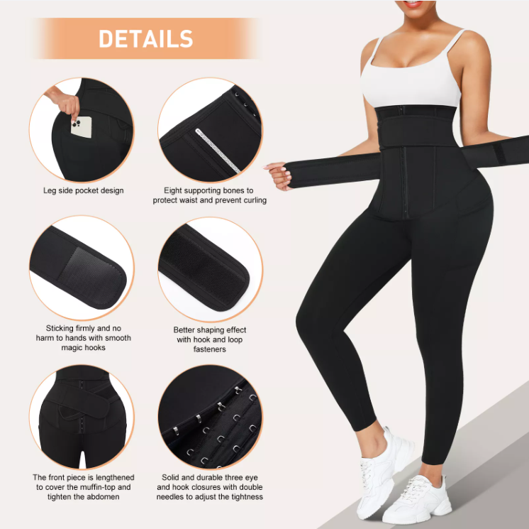 XIAMEN HEXIN INTERNATIONAL Bottoms Plus Size Fitness Exercise Shaper Shorts - Black