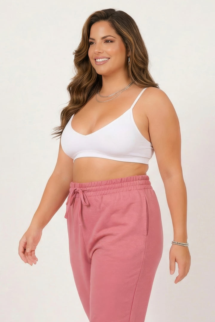 ZENANA Bottoms Plus Size French Terry Jogger - Rose