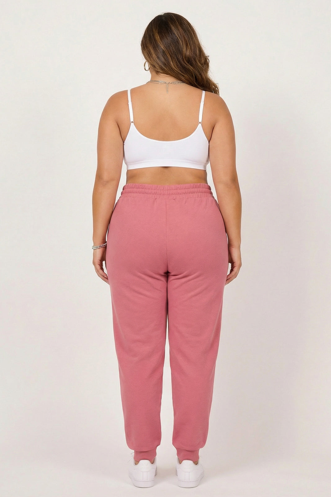 ZENANA Bottoms Plus Size French Terry Jogger - Rose