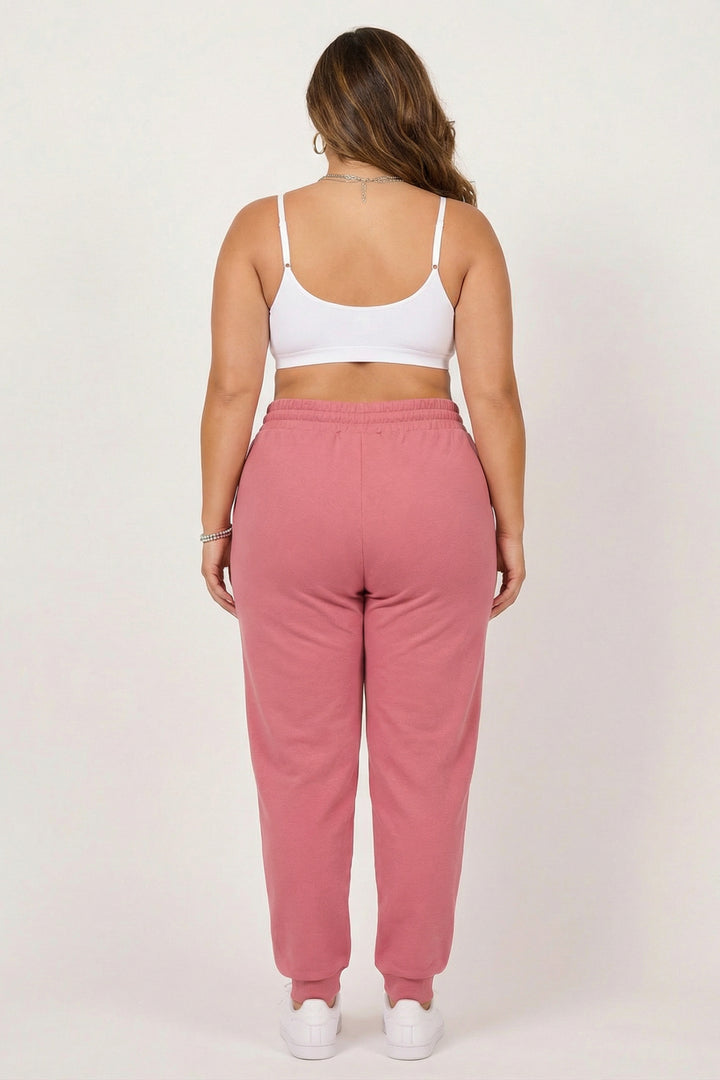 ZENANA Bottoms Plus Size French Terry Jogger - Rose