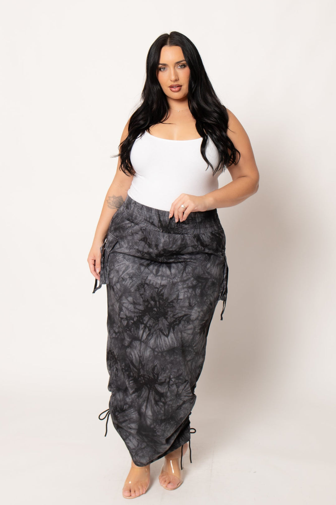 K TOO Bottoms Plus Size It Girl Utility Skirt - Black