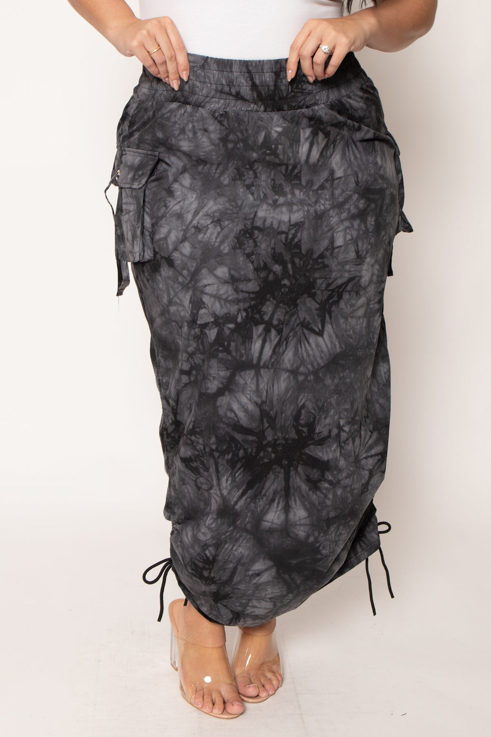 K TOO Bottoms Plus Size It Girl Utility Skirt - Black