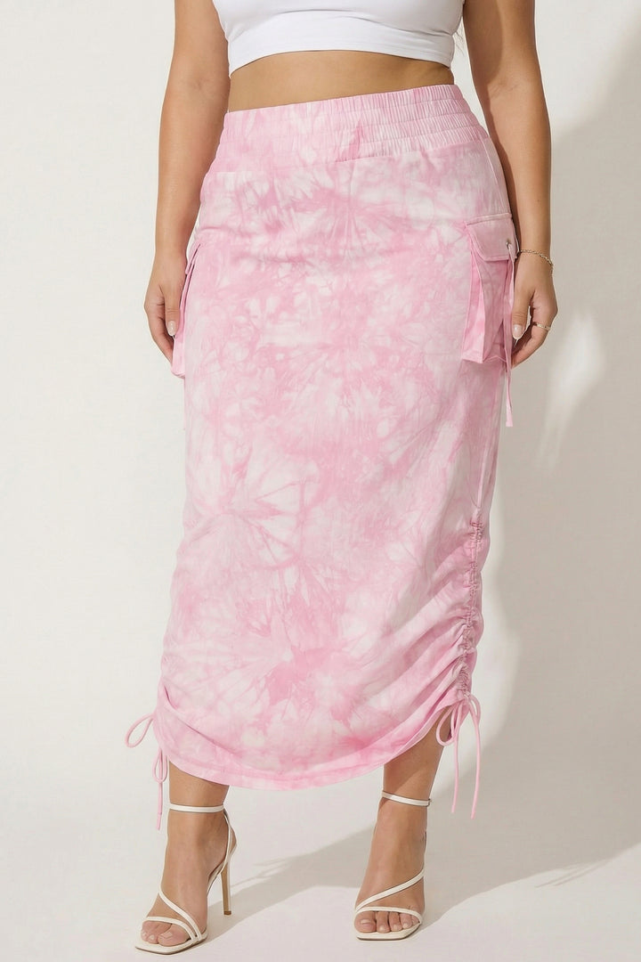 K TOO Bottoms Plus Size It Girl Utility Skirt - Pink