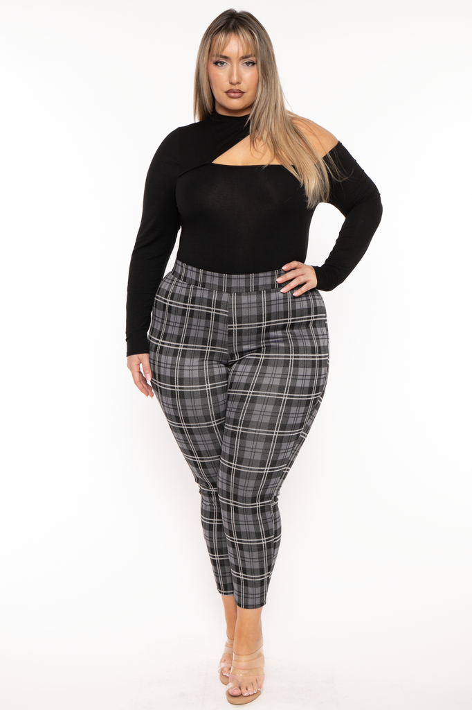 Plus Size Plaid Stirrup Leggings