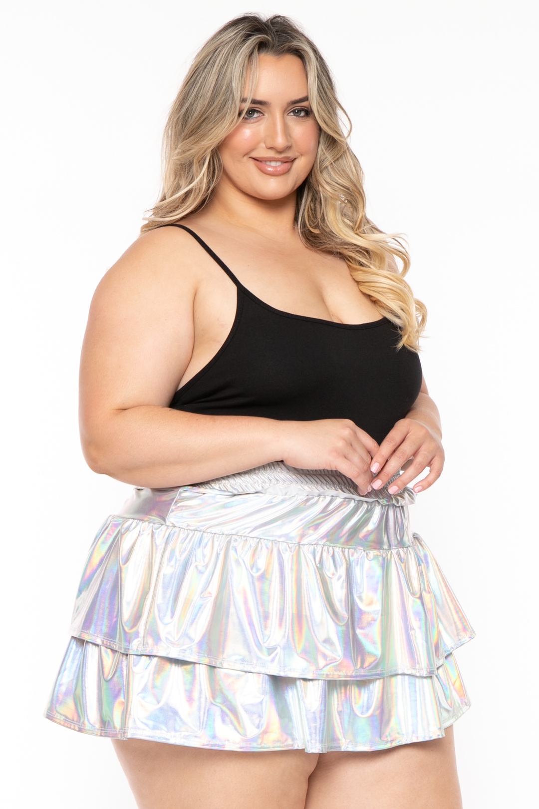 Silver skirt plus size hot sale
