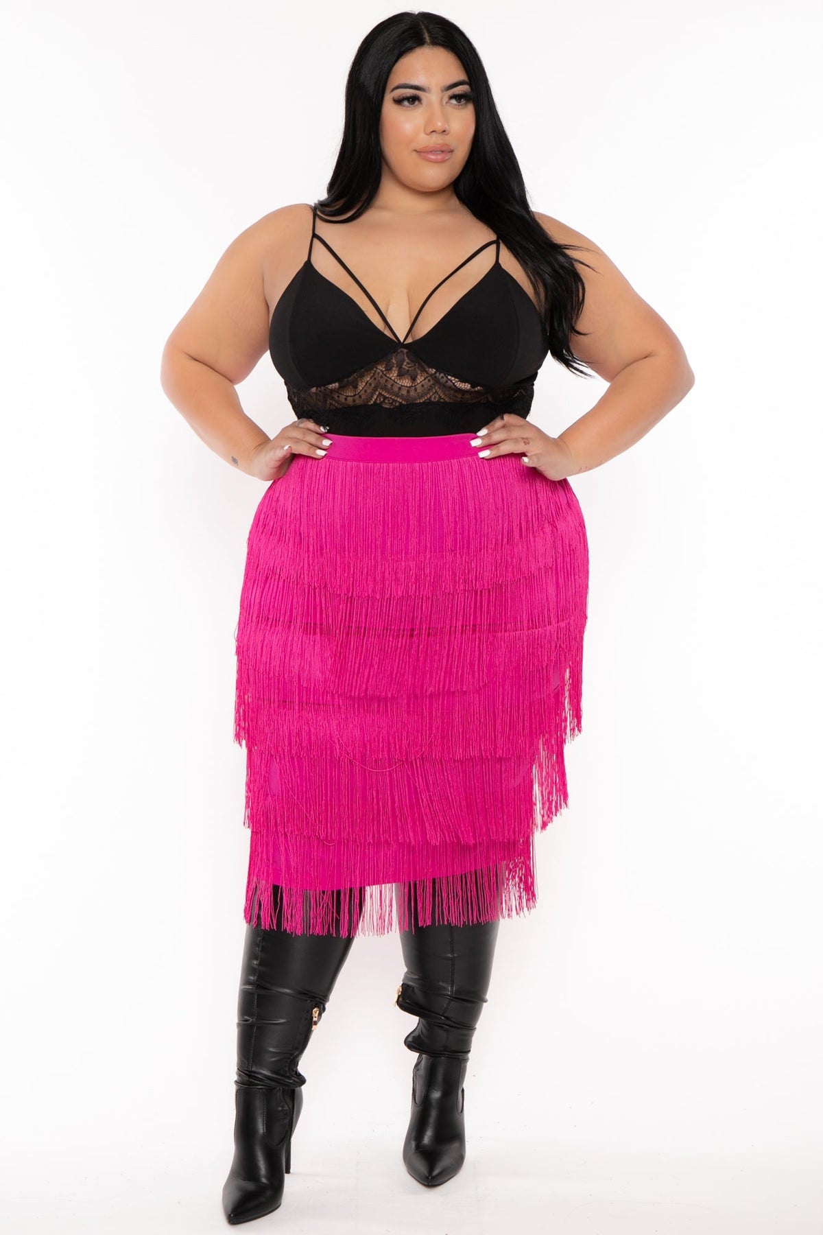 Pink midi shop skirt plus size