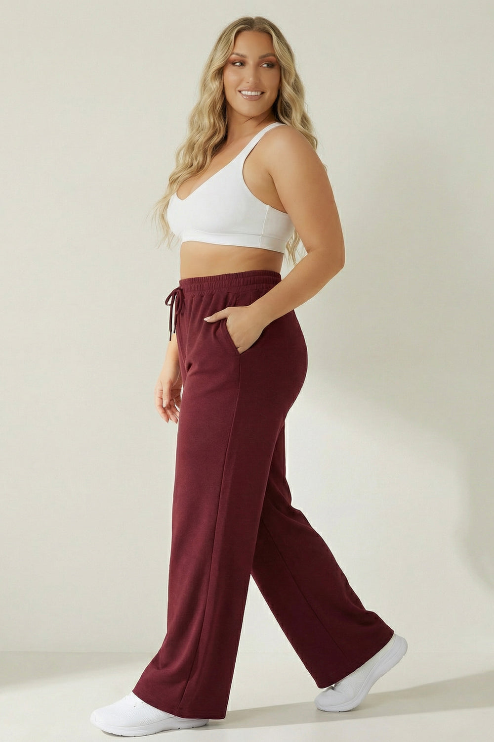 Capella Bottoms Plus Size Stratus Ease Jogger - Burgundy