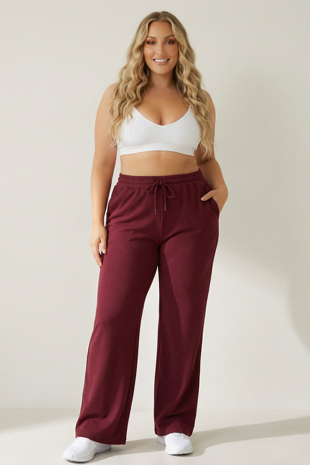 Capella Bottoms Plus Size Stratus Ease Jogger - Burgundy