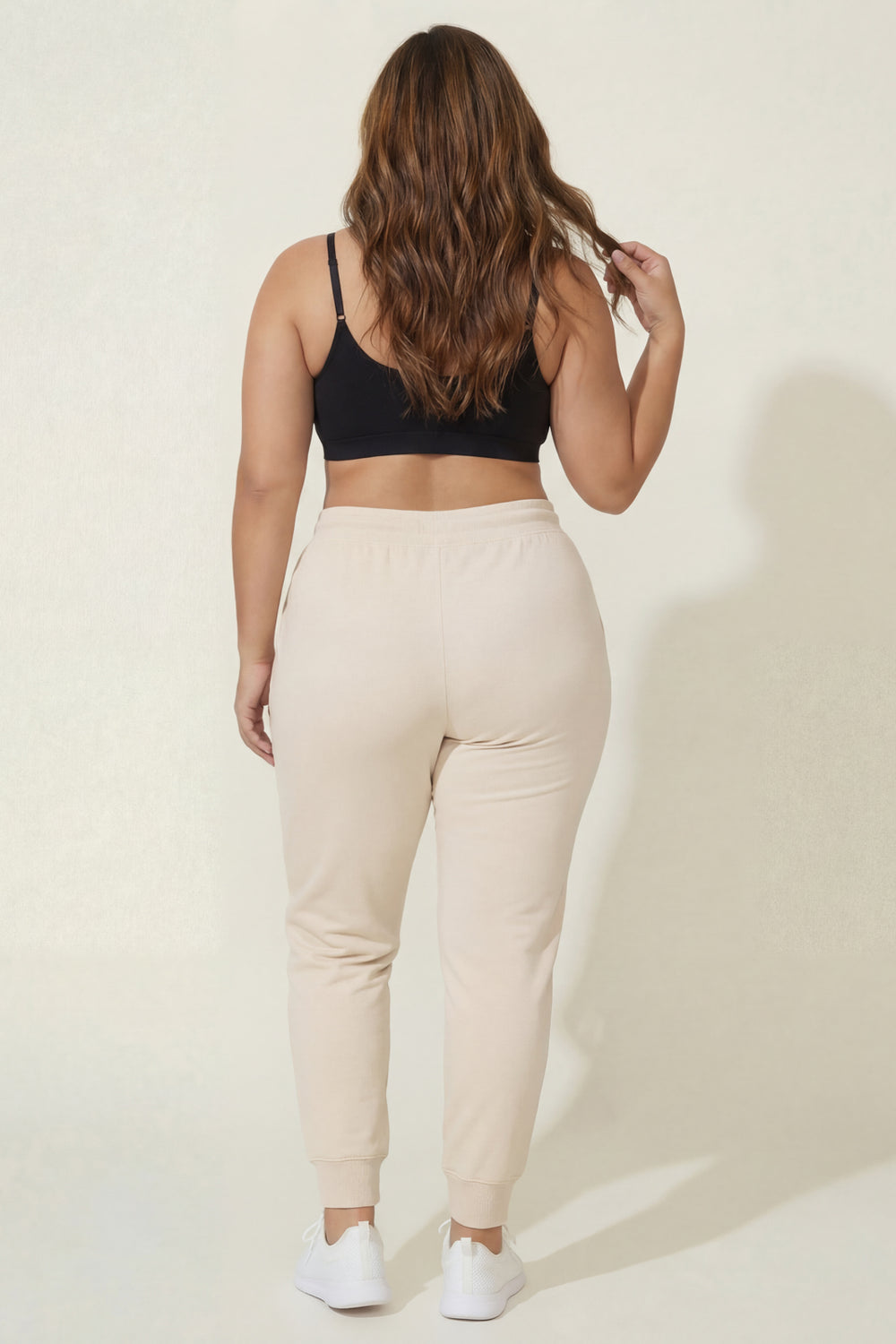Ambiance Bottoms Plus Size Sweat Jogger - Beige
