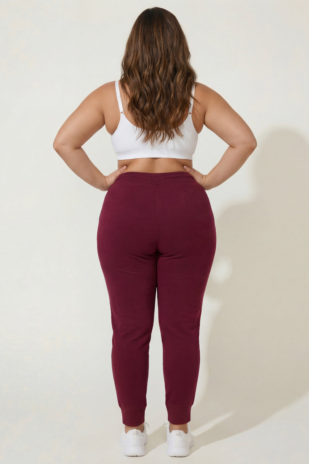 Ambiance Bottoms Plus Size Sweat Jogger - Burgundy