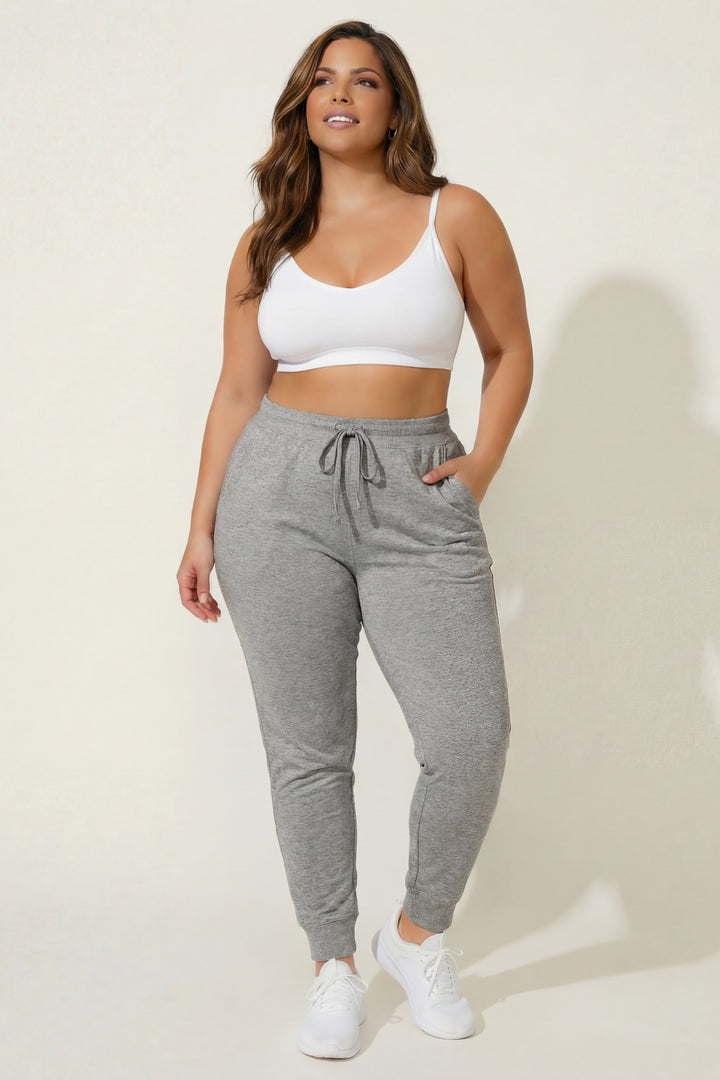 Ambiance Bottoms Plus Size Sweat Jogger - Heather Grey
