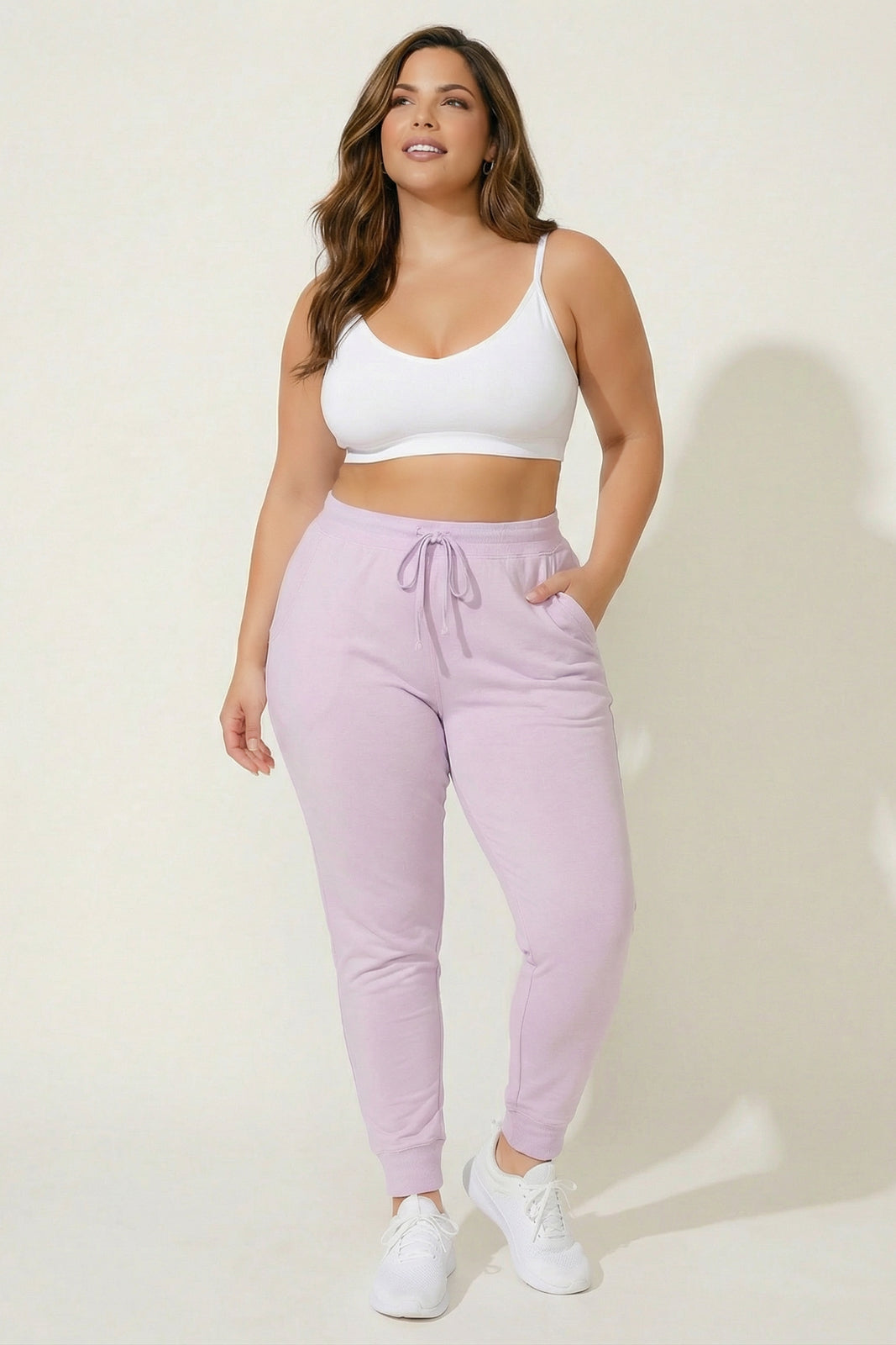 Ambiance Bottoms Plus Size Sweat Jogger - Lavender