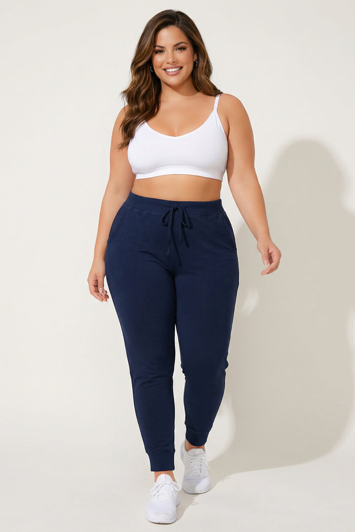 Ambiance Bottoms Plus Size Sweat Jogger - Navy