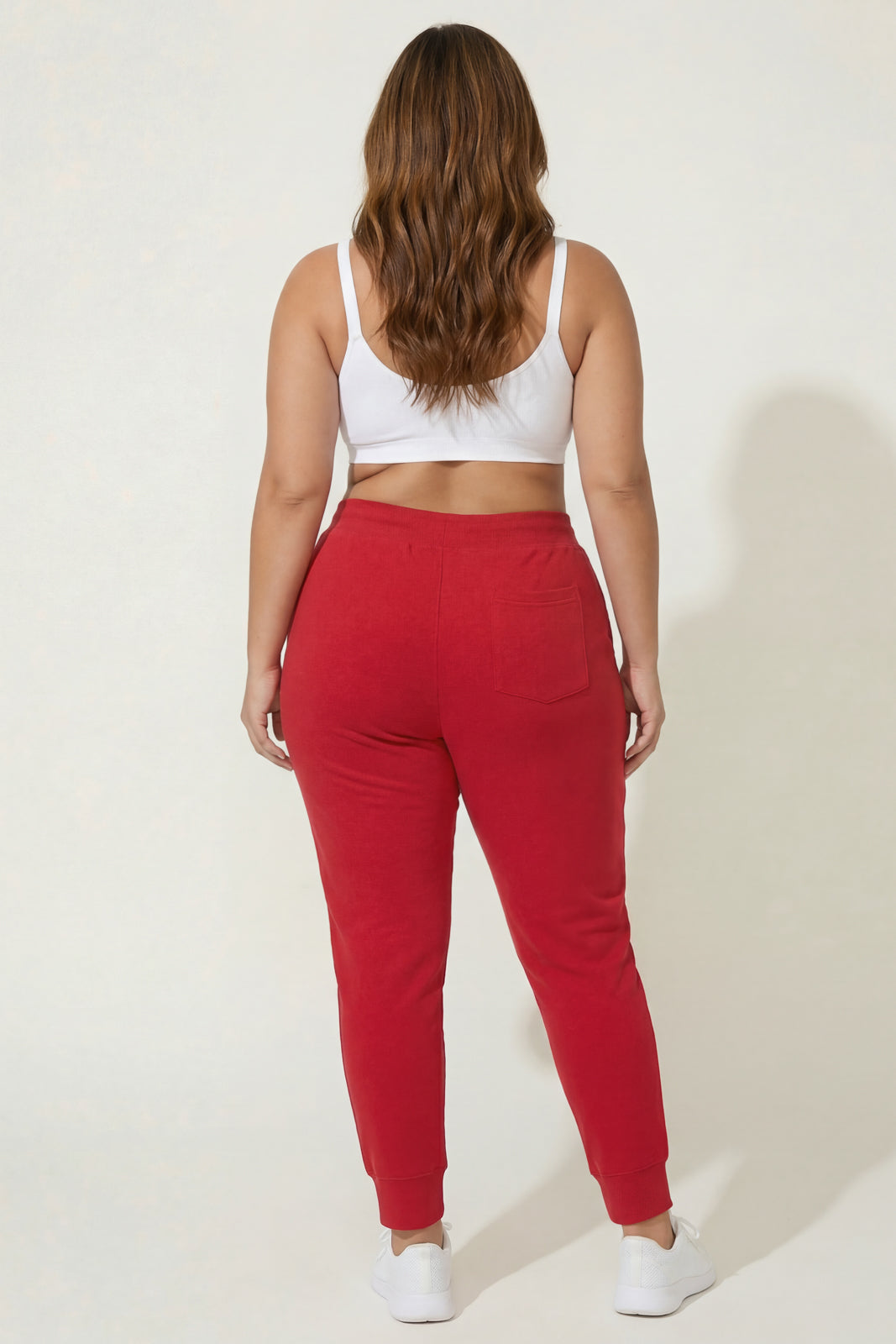Ambiance Bottoms Plus Size Sweat Jogger - Red