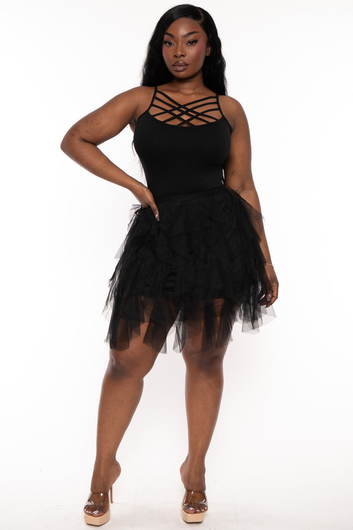 Zenana Bralettes And Bodysuits Plus Size Caged Cami - Black