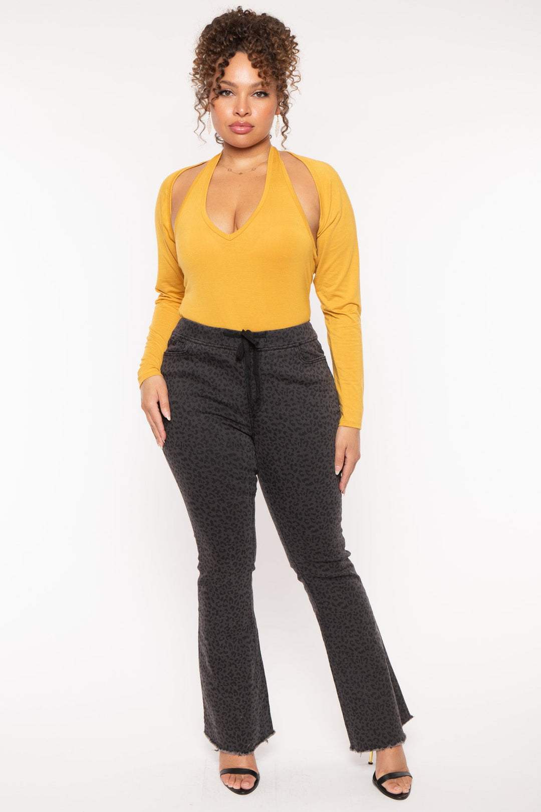 Ambiance Bralettes And Bodysuits Plus Size Mei Bodysuit & Shrug -Mustard