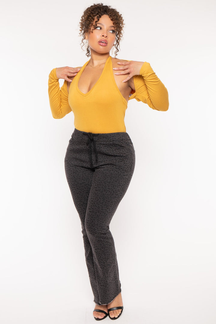 Ambiance Bralettes And Bodysuits Plus Size Mei Bodysuit & Shrug -Mustard