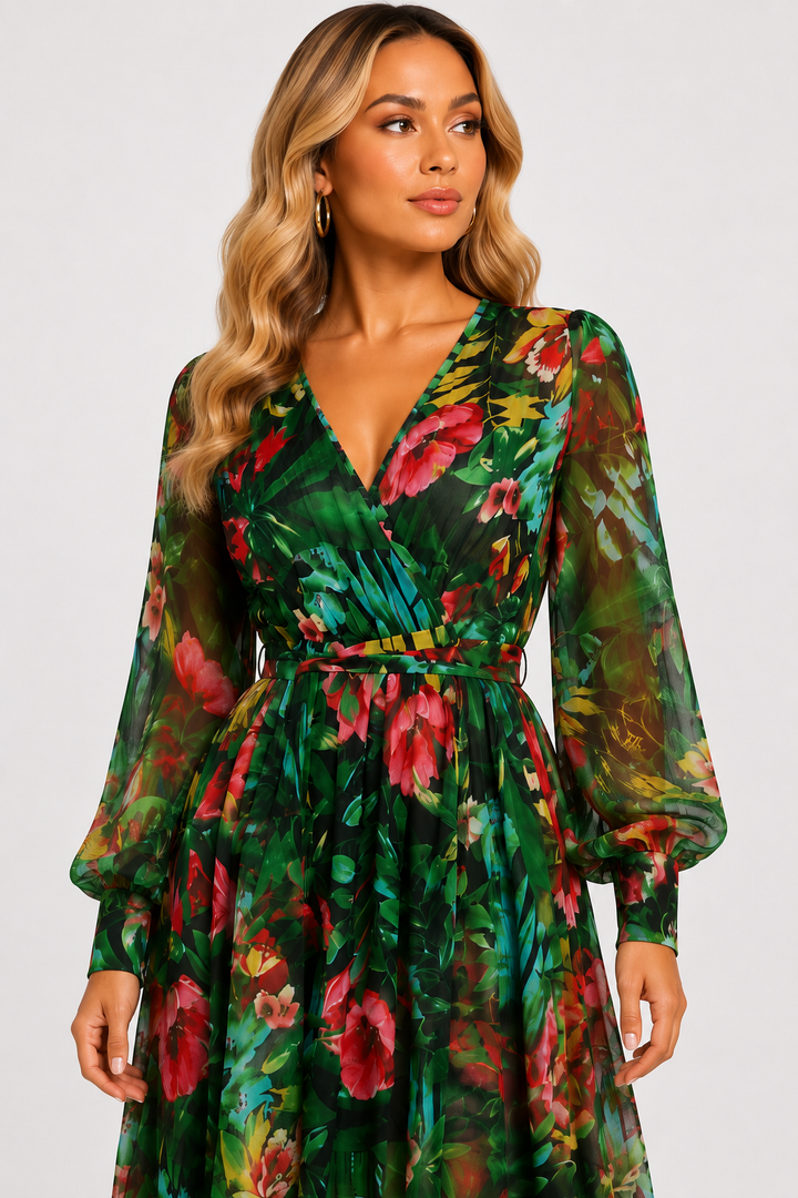 Spy Zone Dresses Amaris Floral Maxi Dress - Black