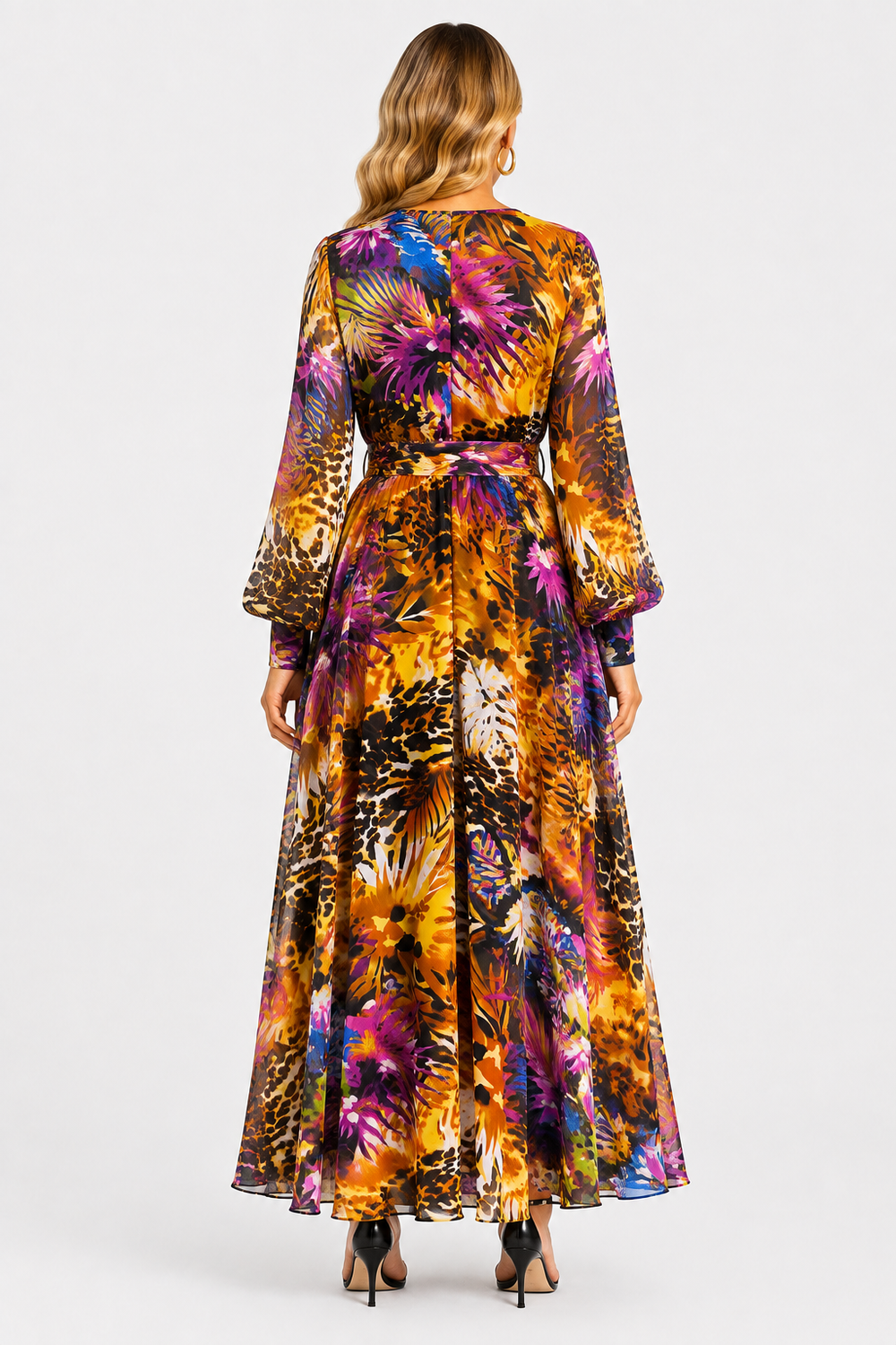 Spy Zone Dresses Amaris Floral Maxi Dress - Gold