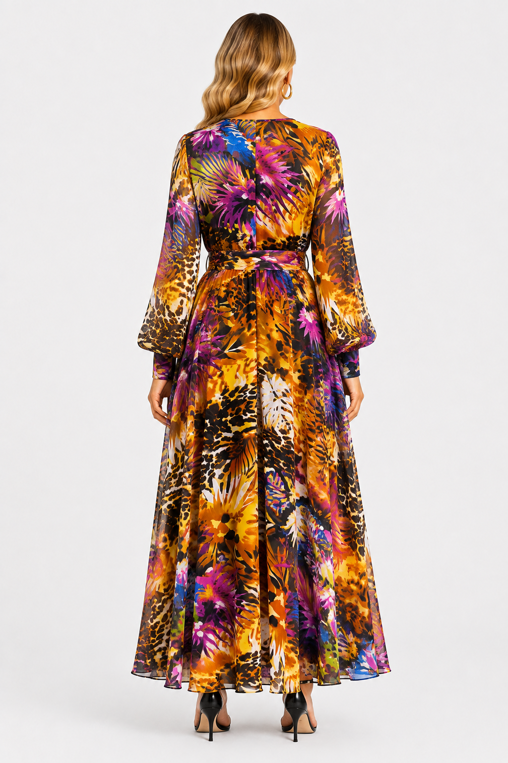 Spy Zone Dresses Amaris Floral Maxi Dress - Gold