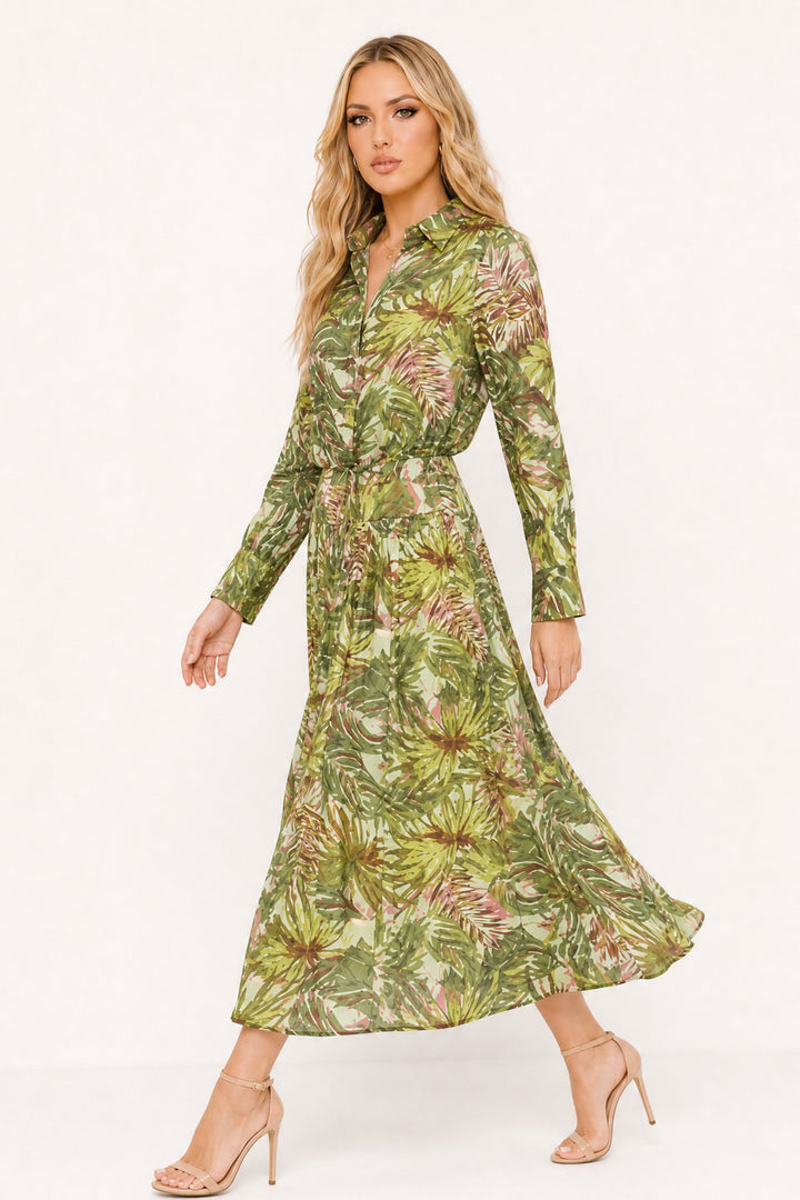 zah Dresses Botanical Breeze Maxi Dress - Green