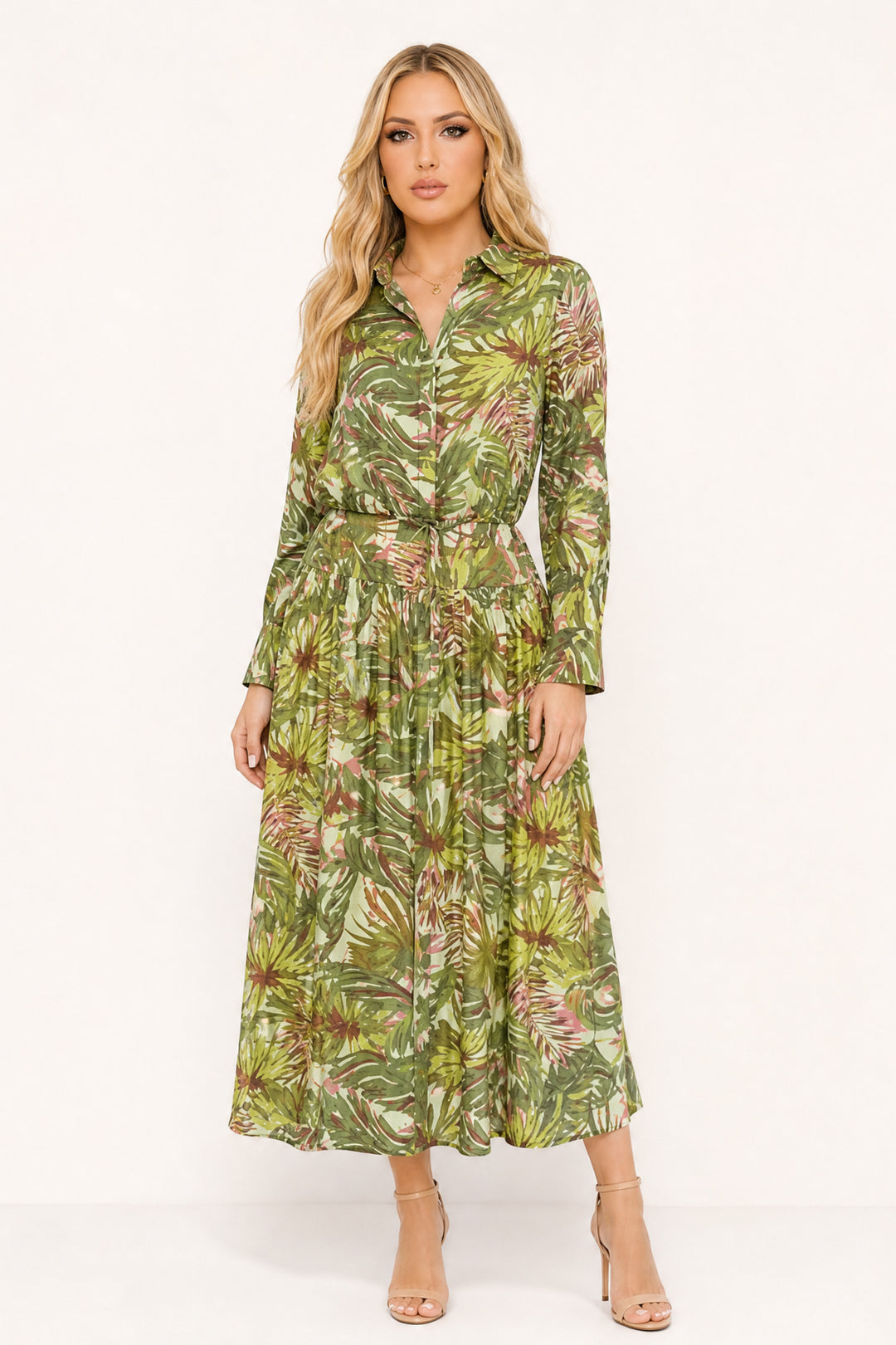 zah Dresses SM / Green Botanical Breeze Maxi Dress - Green