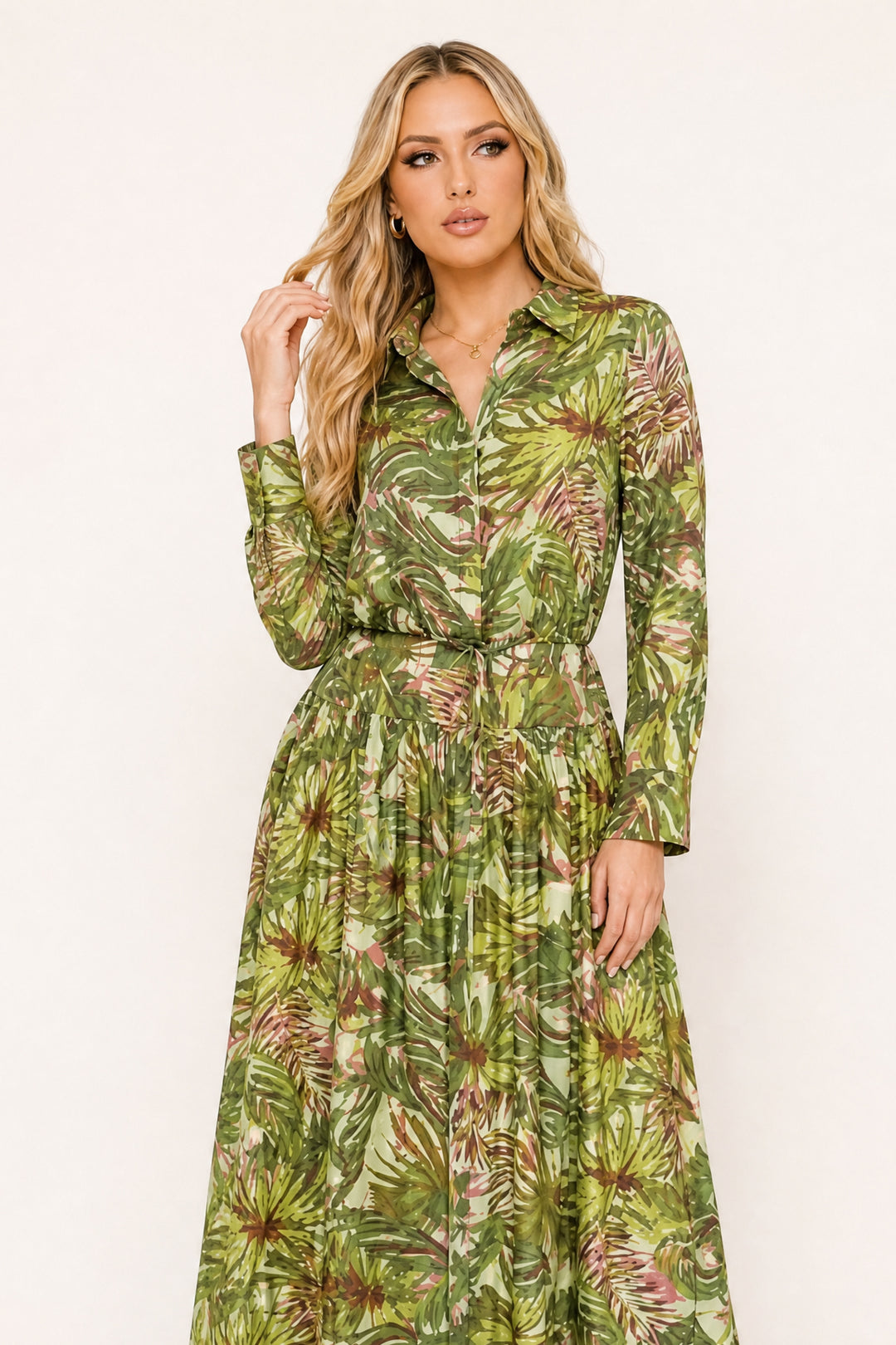 zah Dresses Botanical Breeze Maxi Dress - Green