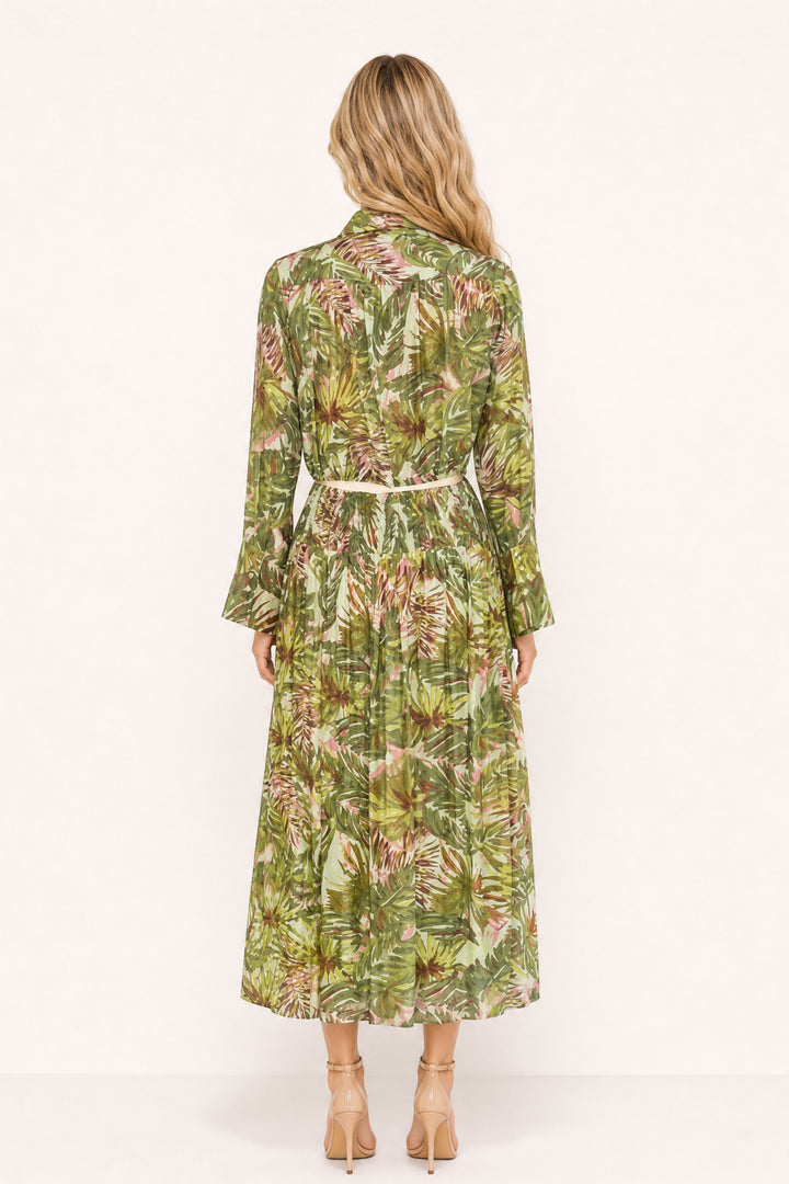 zah Dresses Botanical Breeze Maxi Dress - Green