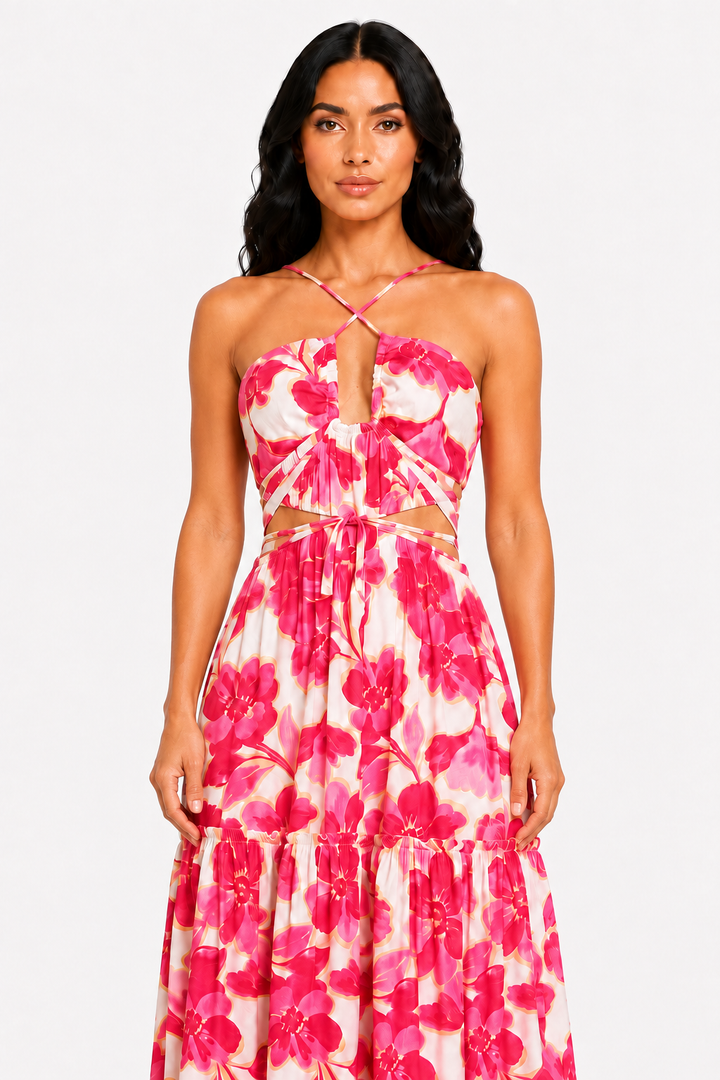 zah Dresses Colette Floral Maxi Dress - Pink