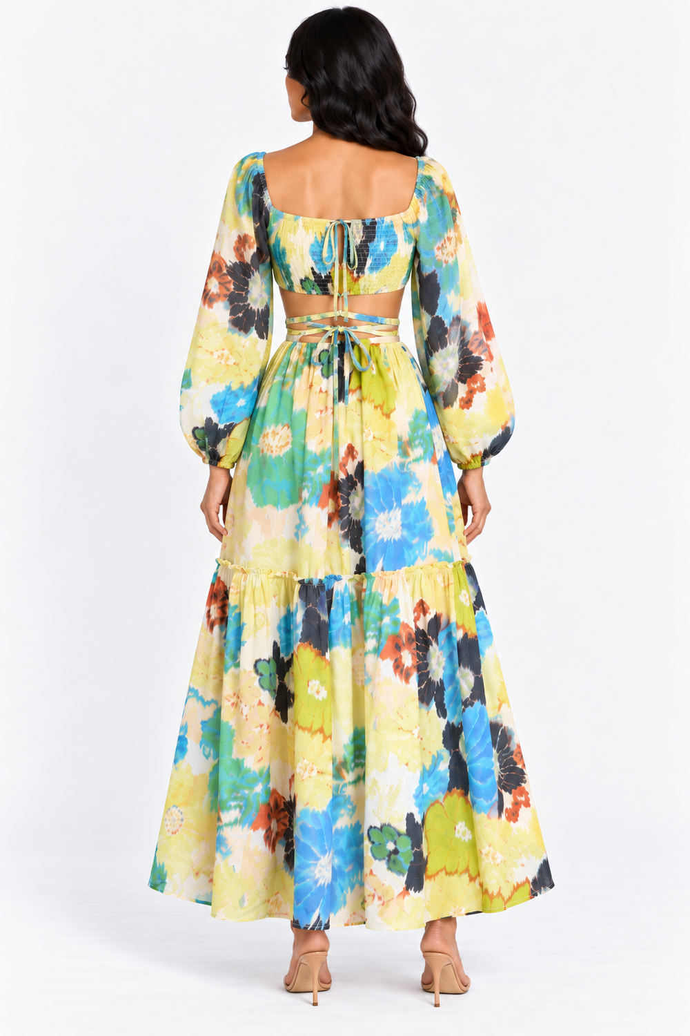 zah Dresses Coralie Floral Maxi Dress - Green