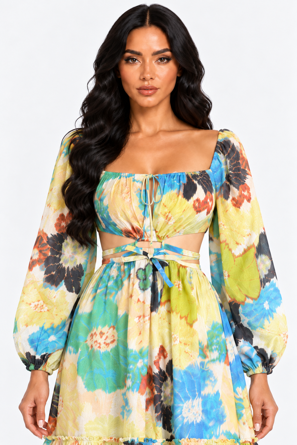 zah Dresses Coralie Floral Maxi Dress - Green