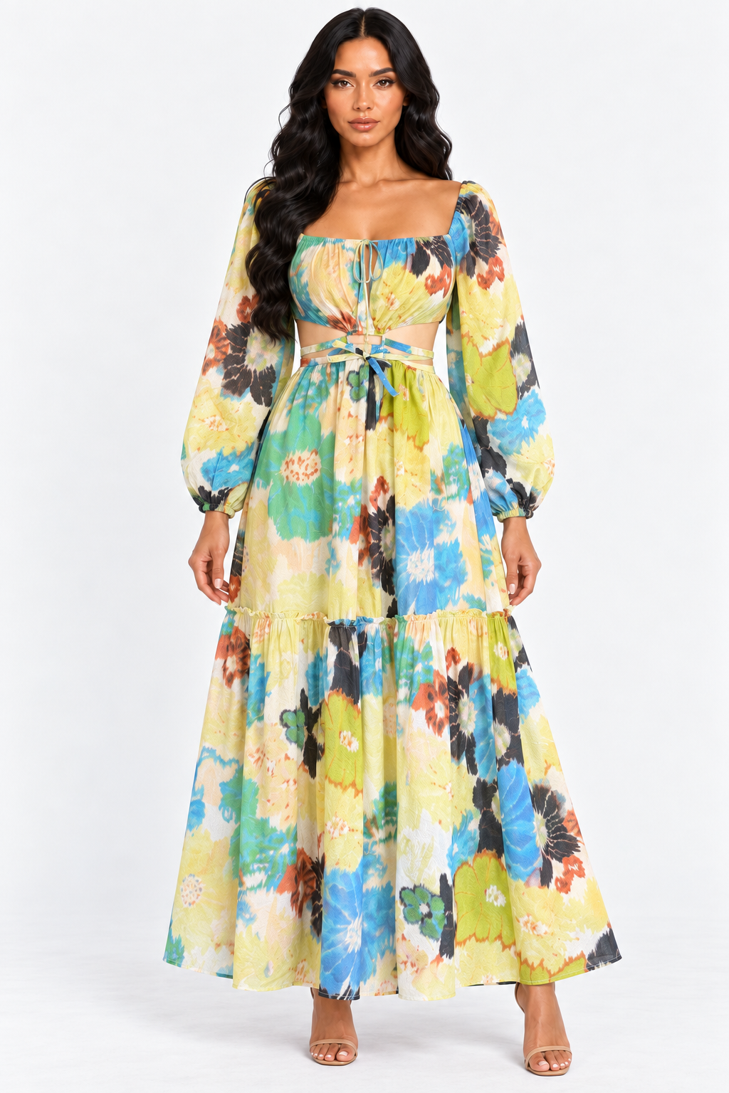 zah Dresses Coralie Floral Maxi Dress - Green