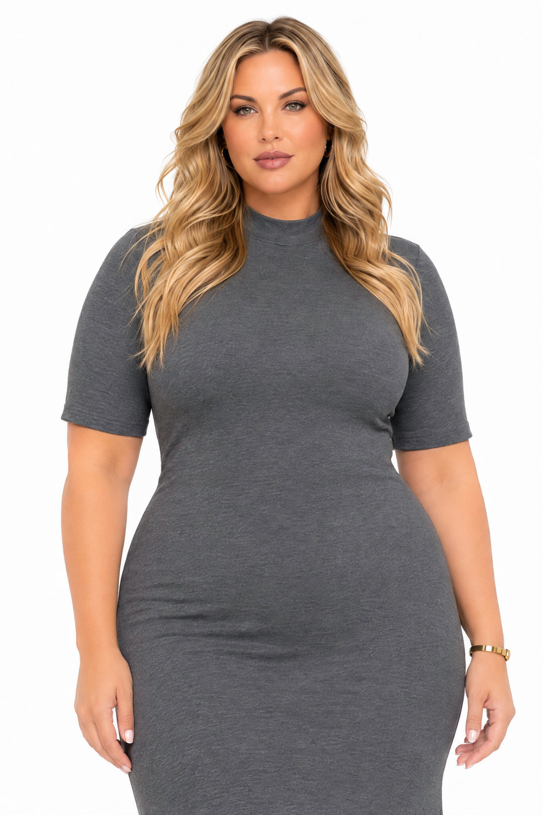 Curvy Sense Inc. Dresses Nerissa Lounge Maxi Dress - Charcoal