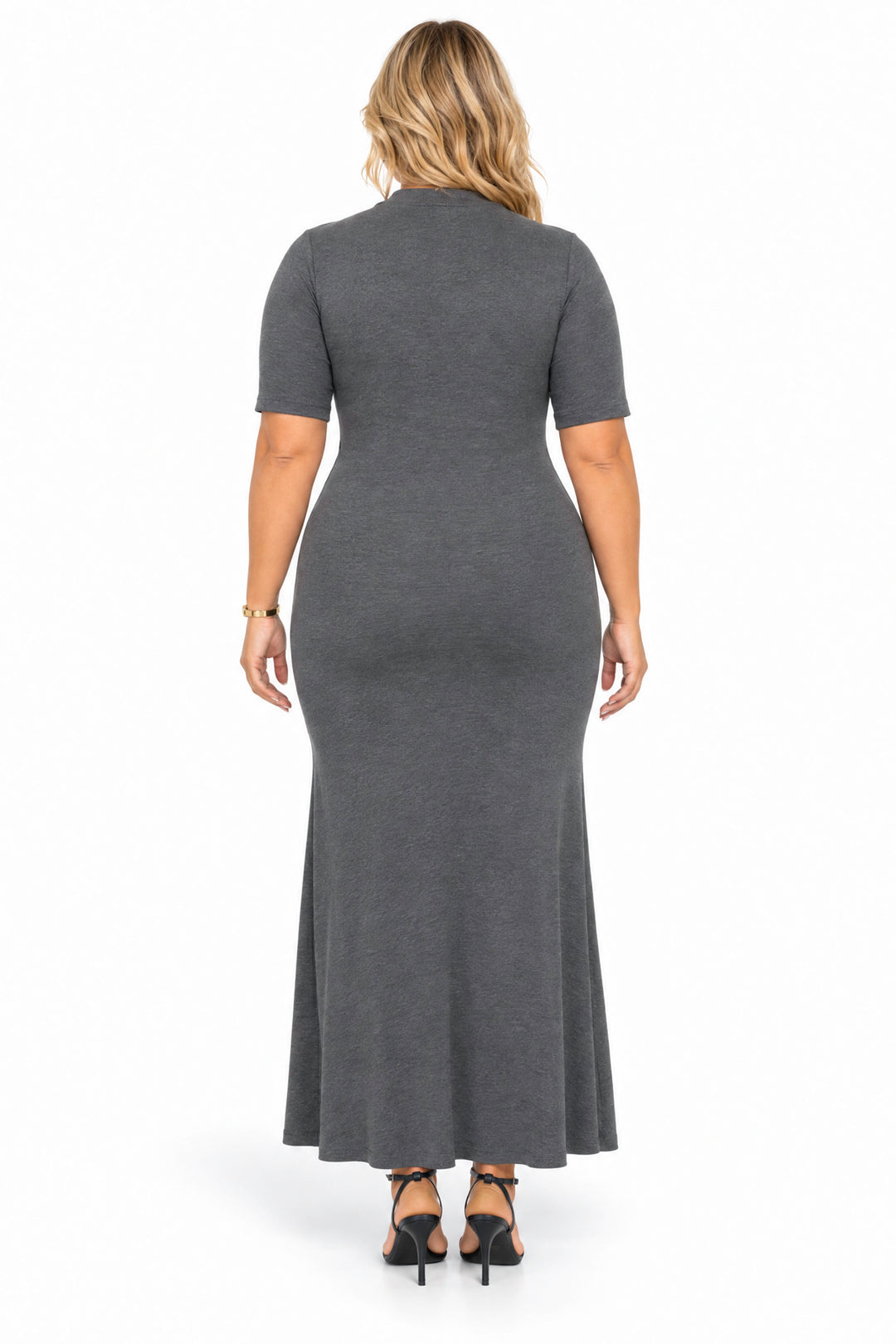 Curvy Sense Inc. Dresses Nerissa Lounge Maxi Dress - Charcoal