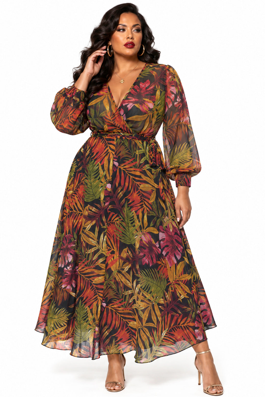 Spy Zone Dresses Nyra Autumn Tropics Maxi Dress- Multi
