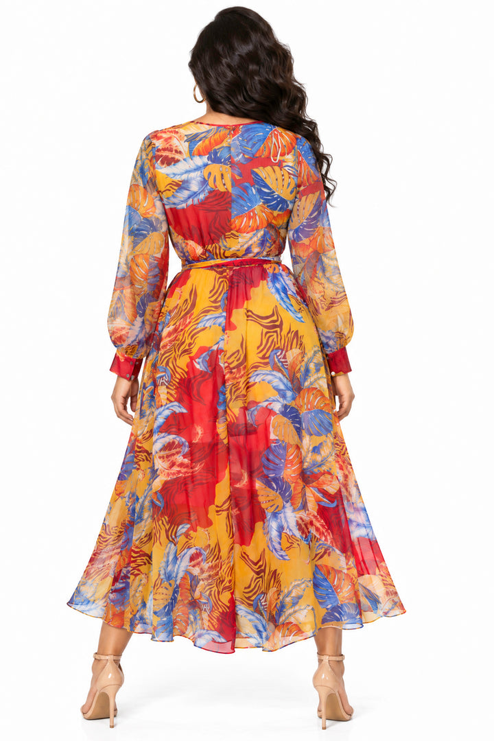 Spy Zone Dresses Oriana Sunlit Tropics Maxi Dress- Yellow