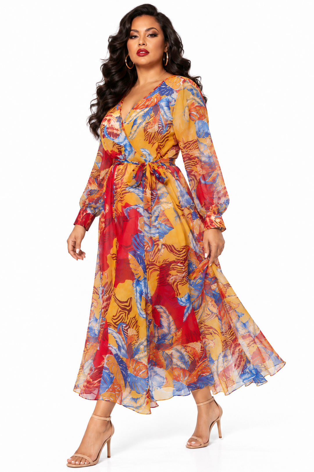 Spy Zone Dresses Oriana Sunlit Tropics Maxi Dress- Yellow