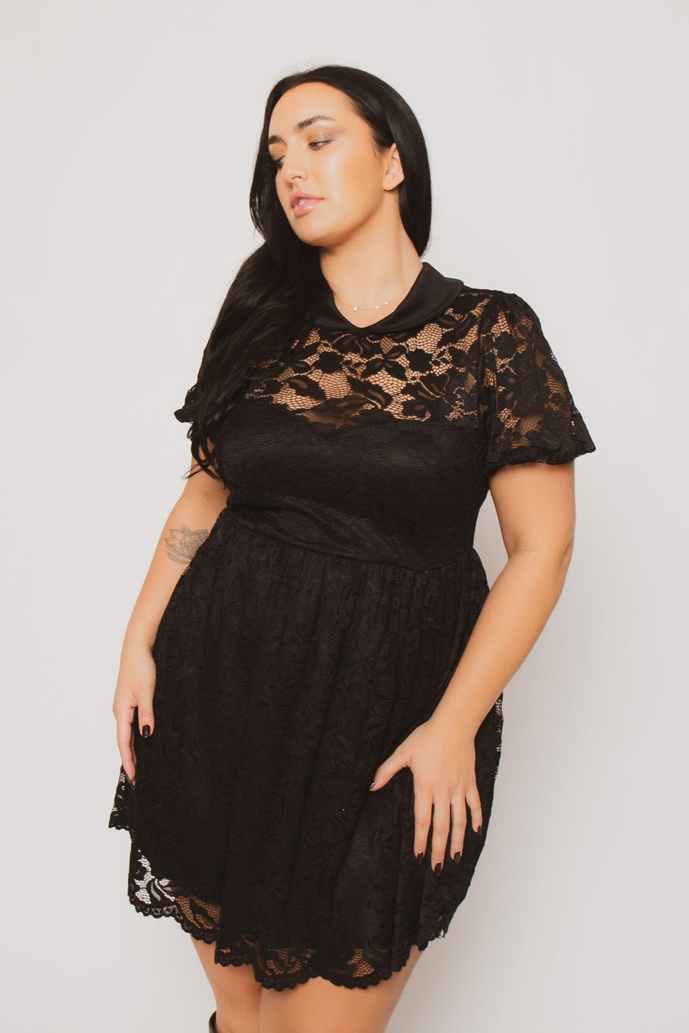 Curvy Sense Inc. Dresses Plus Size Adeline Lace Dress - Black
