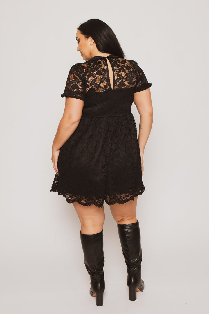 Curvy Sense Inc. Dresses Plus Size Adeline Lace Dress - Black