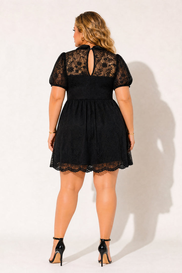 Curvy Sense Inc. Dresses Plus Size Adeline Lace Dress - Black
