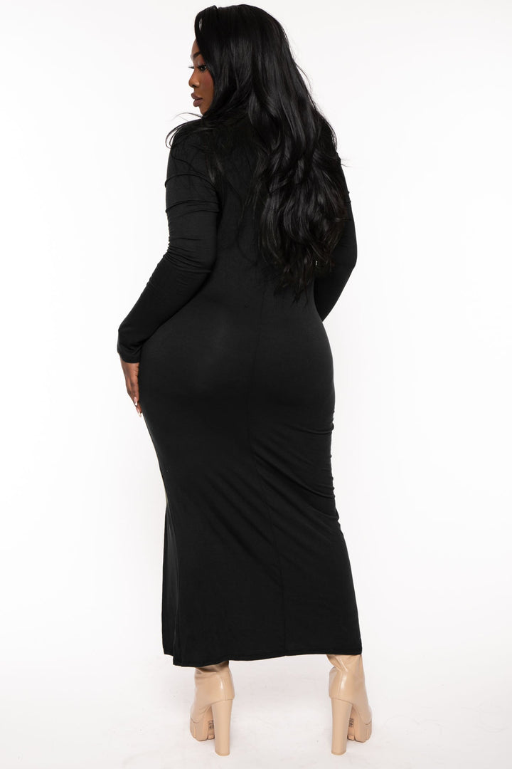 CULTURE CODE Dresses Plus Size Adrienne Hoodie Maxi  Dress - Black