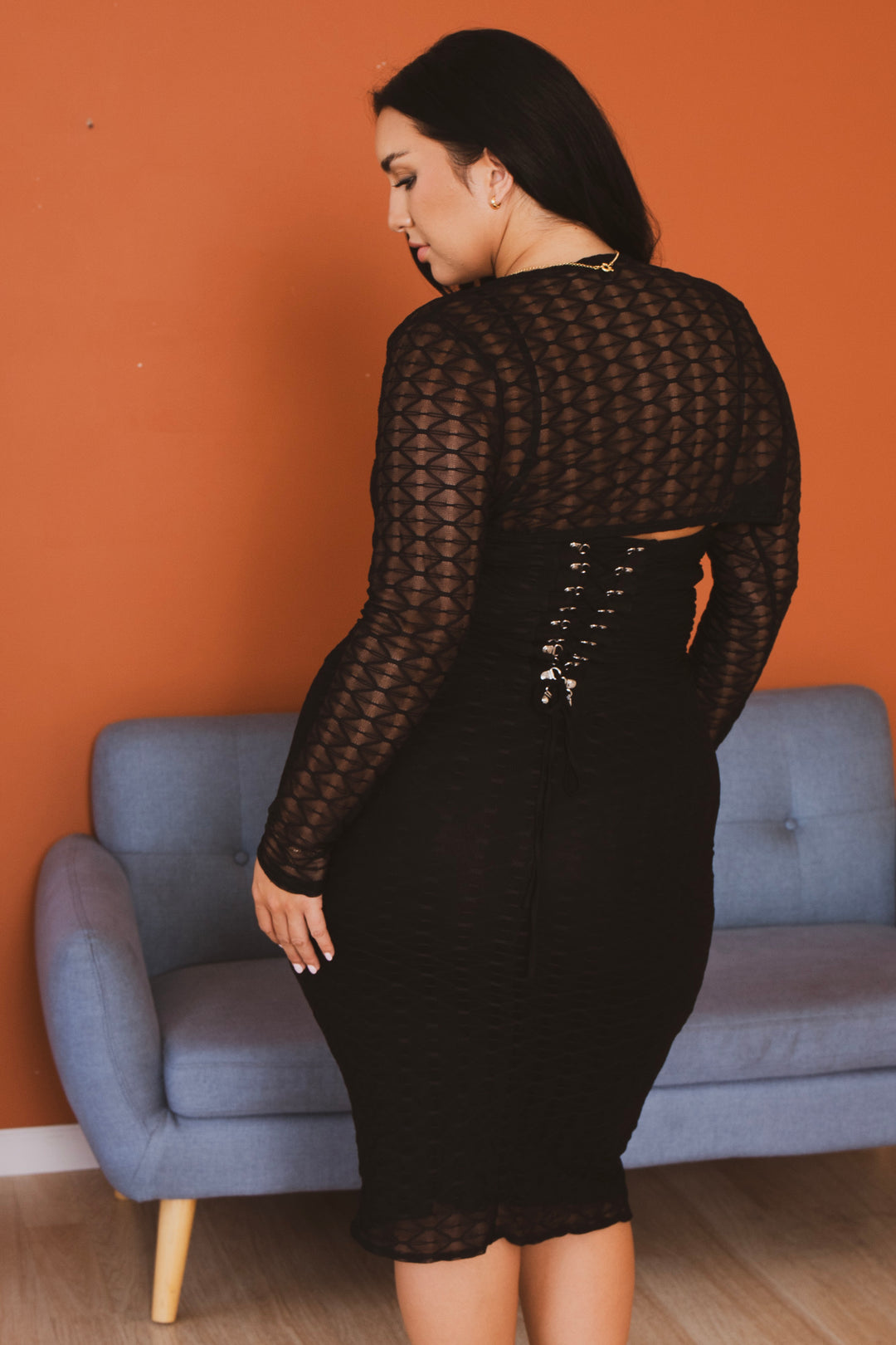 Curvy Sense Inc. Dresses Plus Size After Dark Elegance Dress Set - Black