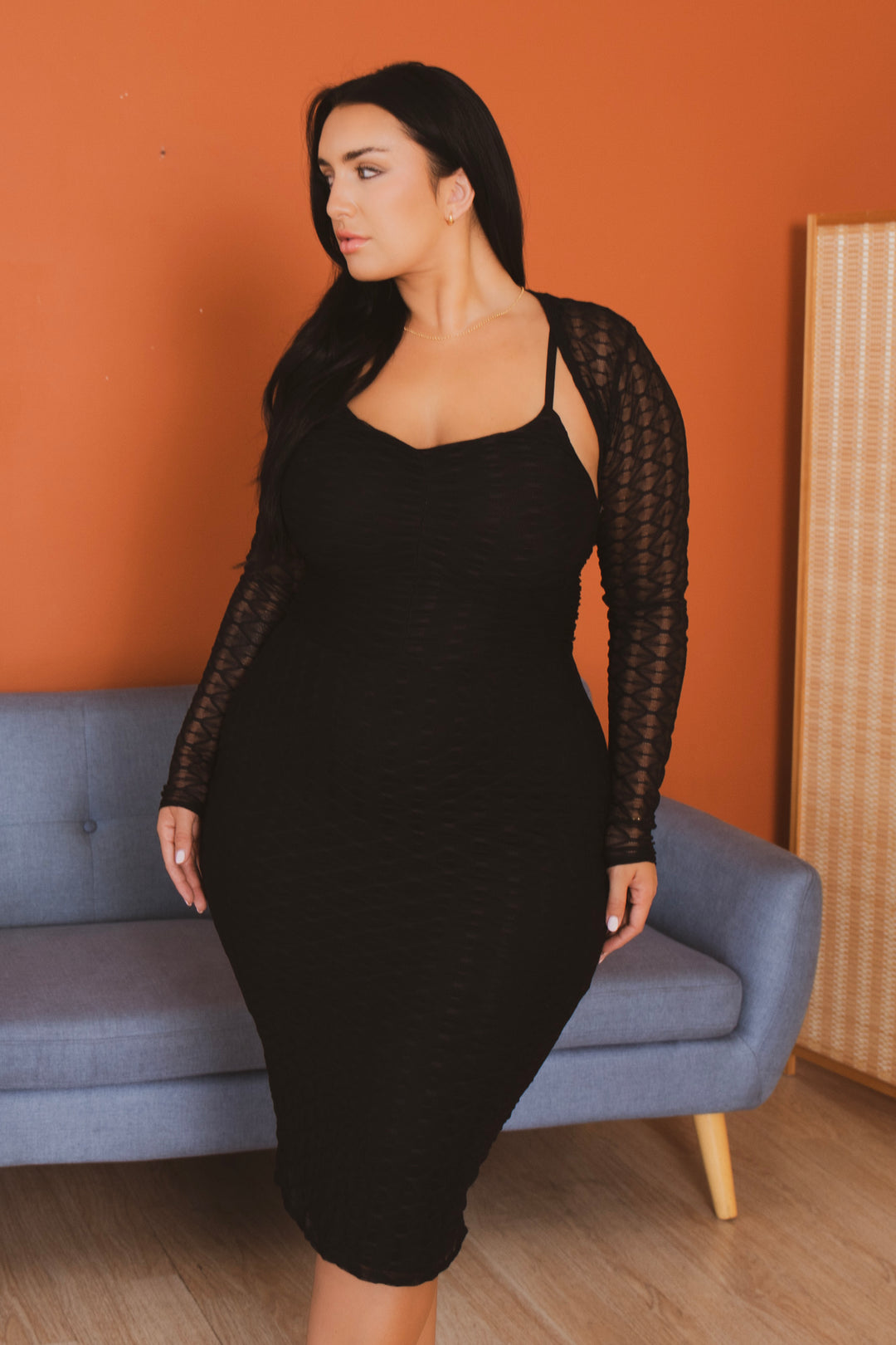 Curvy Sense Inc. Dresses Plus Size After Dark Elegance Dress Set - Black