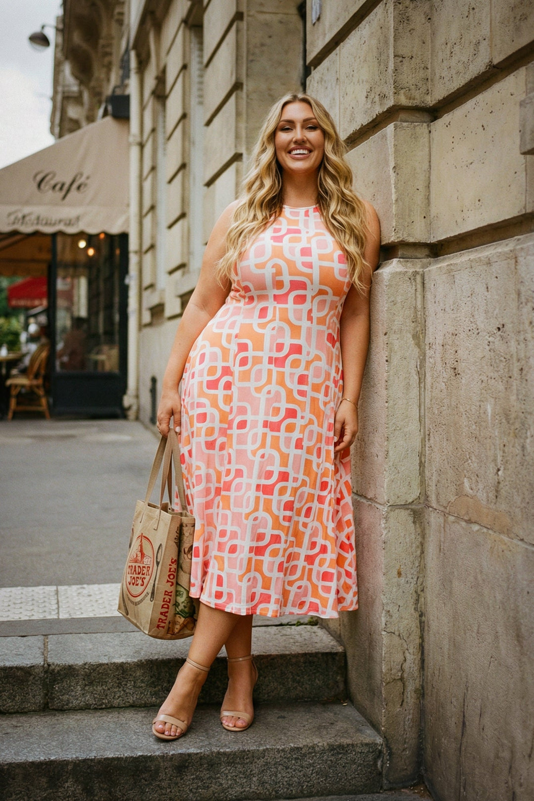 Curvy Sense Inc. Dresses Plus Size Alessia Couture Line Dress - Coral