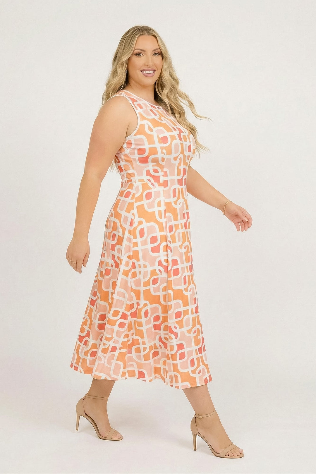 Curvy Sense Inc. Dresses Plus Size Alessia Couture Line Dress - Coral